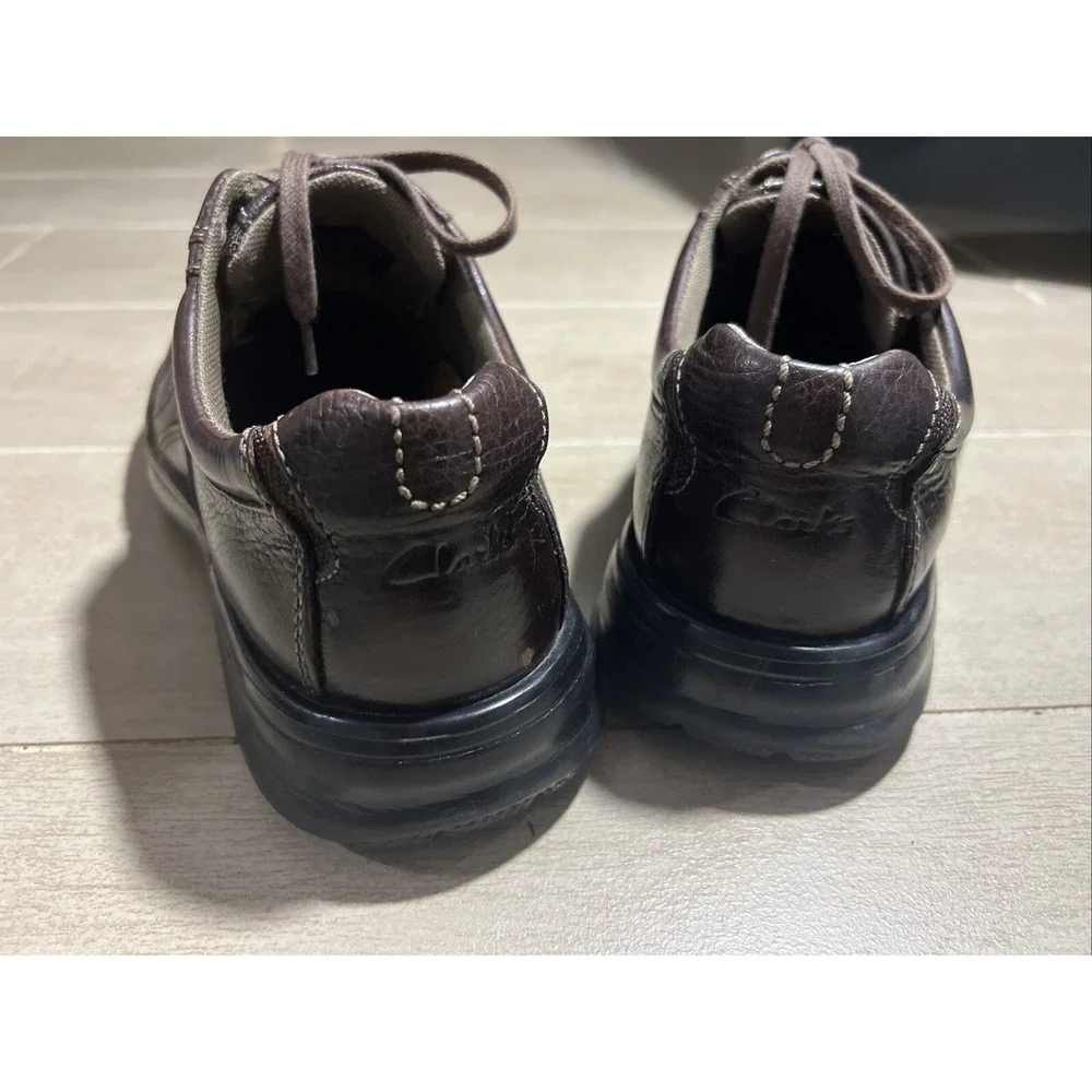 Clarks Mens‎ Brown Leather Lace Up Oxford Shoes Comfort Casual Dress Shoes